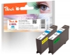 Peach Twin Pack, 2 ink cartridges cyan, with Chip, compatible with  Lexmark No. 100XLC*2, 14N1069E, 14N1093